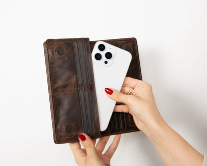 Aura Leather Phone Wallet with Handle