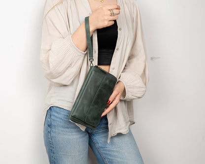 Aristo Leather Phone Wallet with Wrist Strap