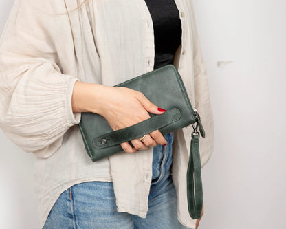 Aristo Leather Phone Wallet with Wrist Strap