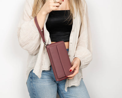 Aristo Leather Phone Wallet with Wrist Strap