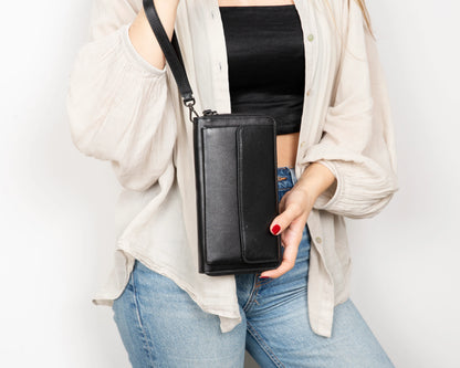 Aristo Leather Phone Wallet with Wrist Strap