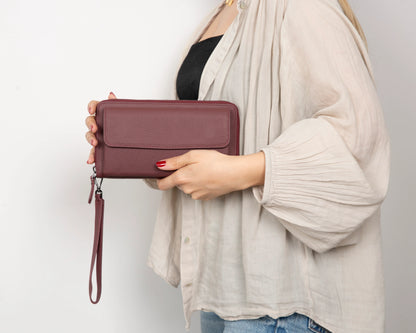 Aristo Leather Phone Wallet with Wrist Strap