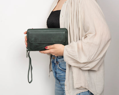 Aristo Leather Phone Wallet with Wrist Strap