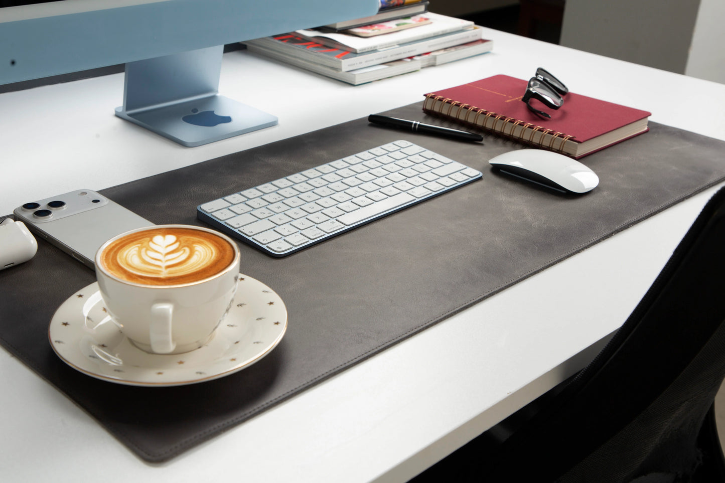 Lined Leather Desk Mat Medium Size