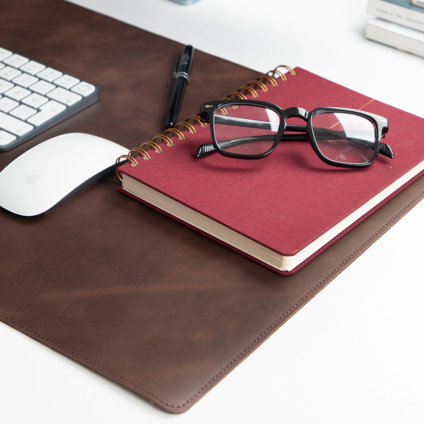 Lined Leather Desk Mat Medium Size