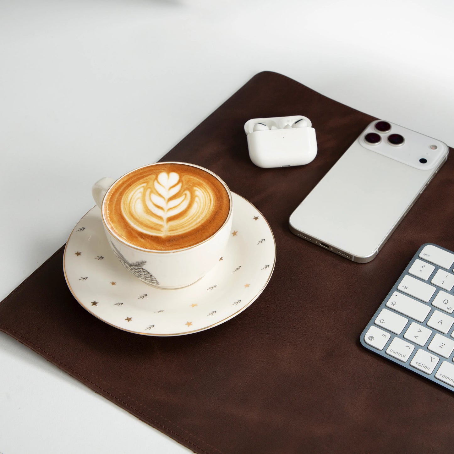 Lined Leather Desk Mat Medium Size