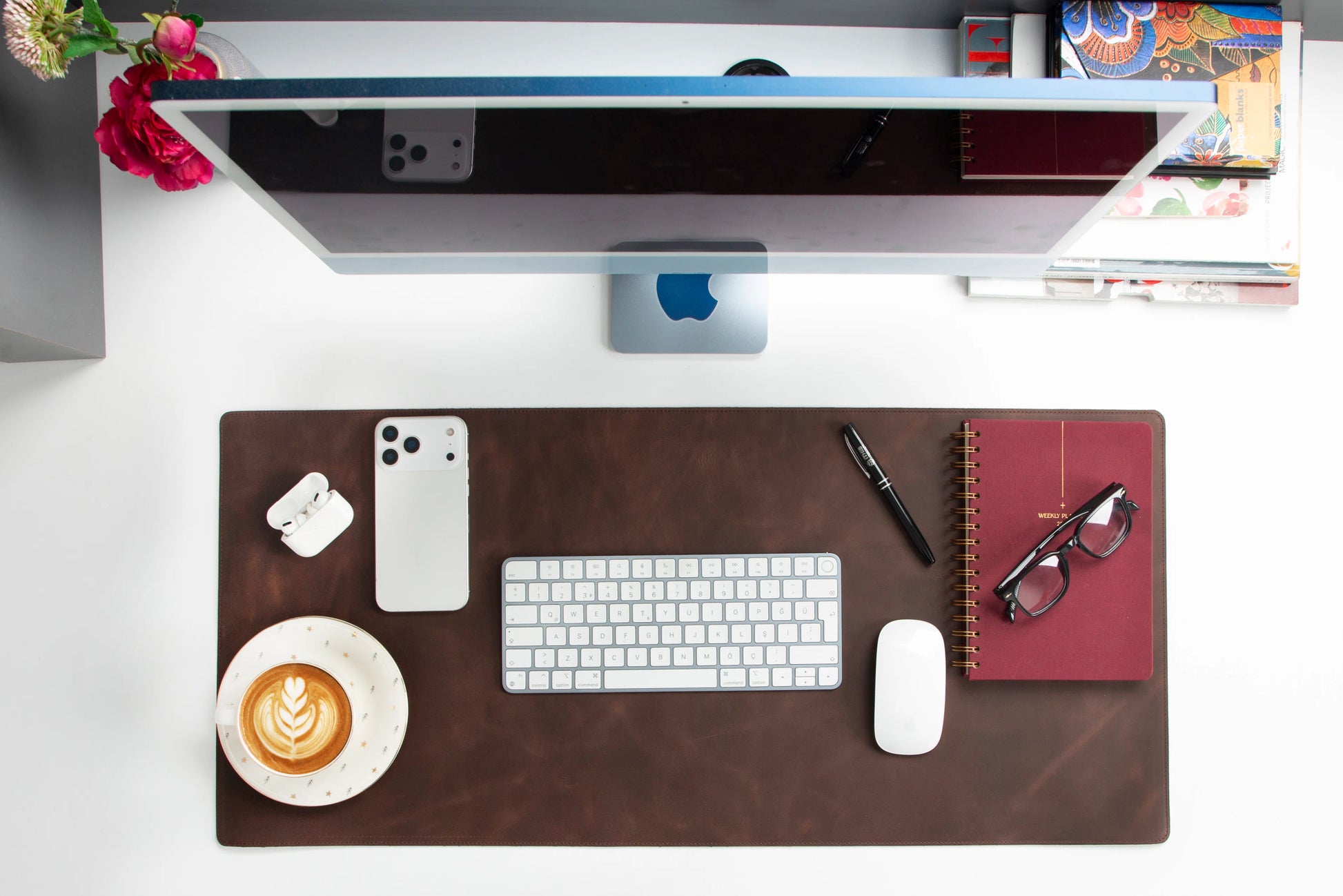 Natural Leather Desk Mat Medium-TN03