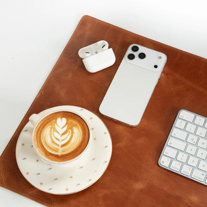 Medium Single-Layer Leather Desk Mat – 80 × 37 cm