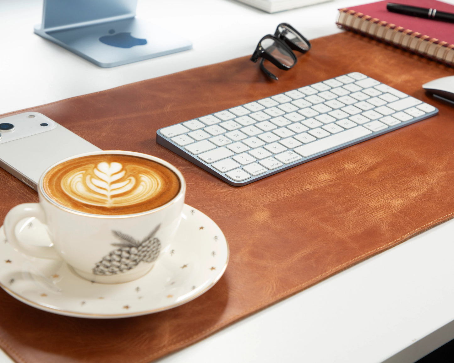 Lined Leather Desk Mat Medium Size