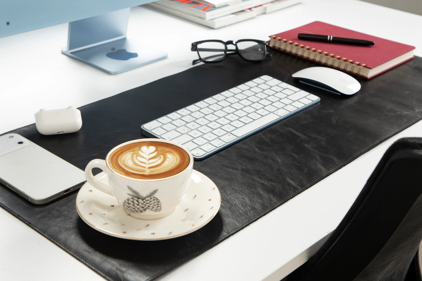 Lined Leather Desk Mat Medium Size