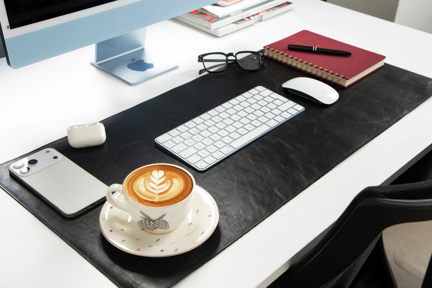 Lined Leather Desk Mat Medium Size