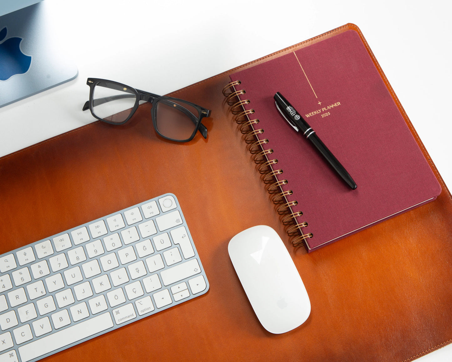 Lined Leather Desk Mat Medium Size