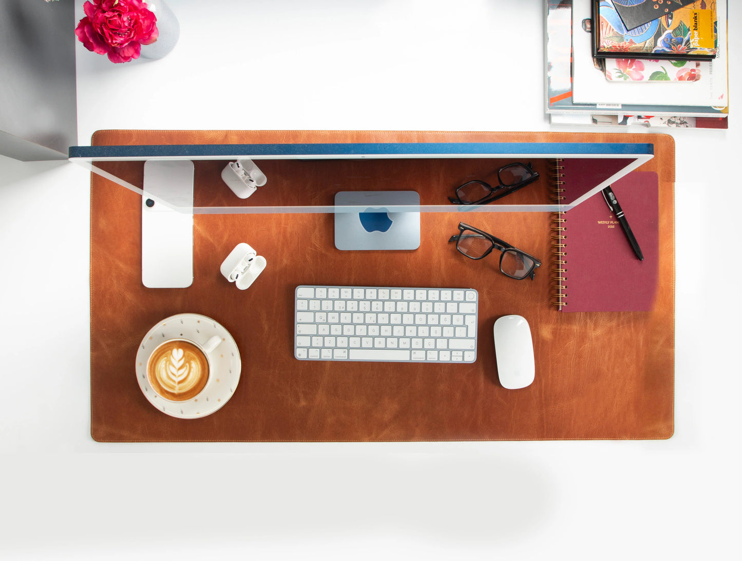 Lined Leather Desk Mat Large Size