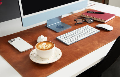 Large Single-Layer Leather Desk Mat – 91 × 48 cm