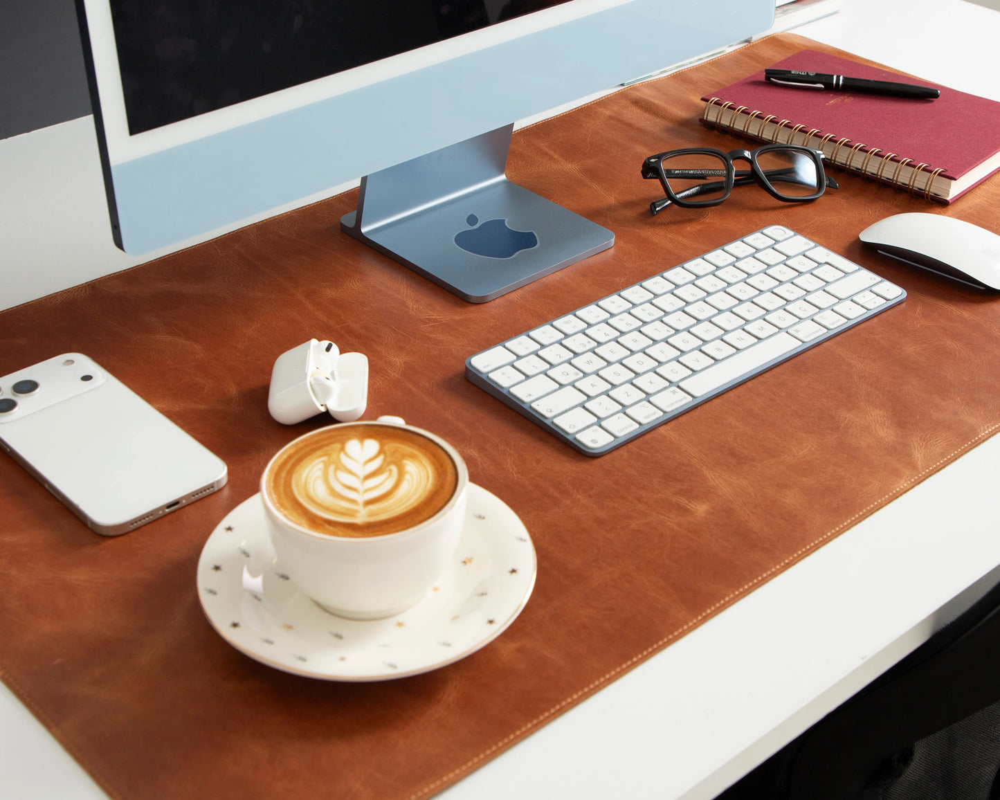 Lined Leather Desk Mat Large Size