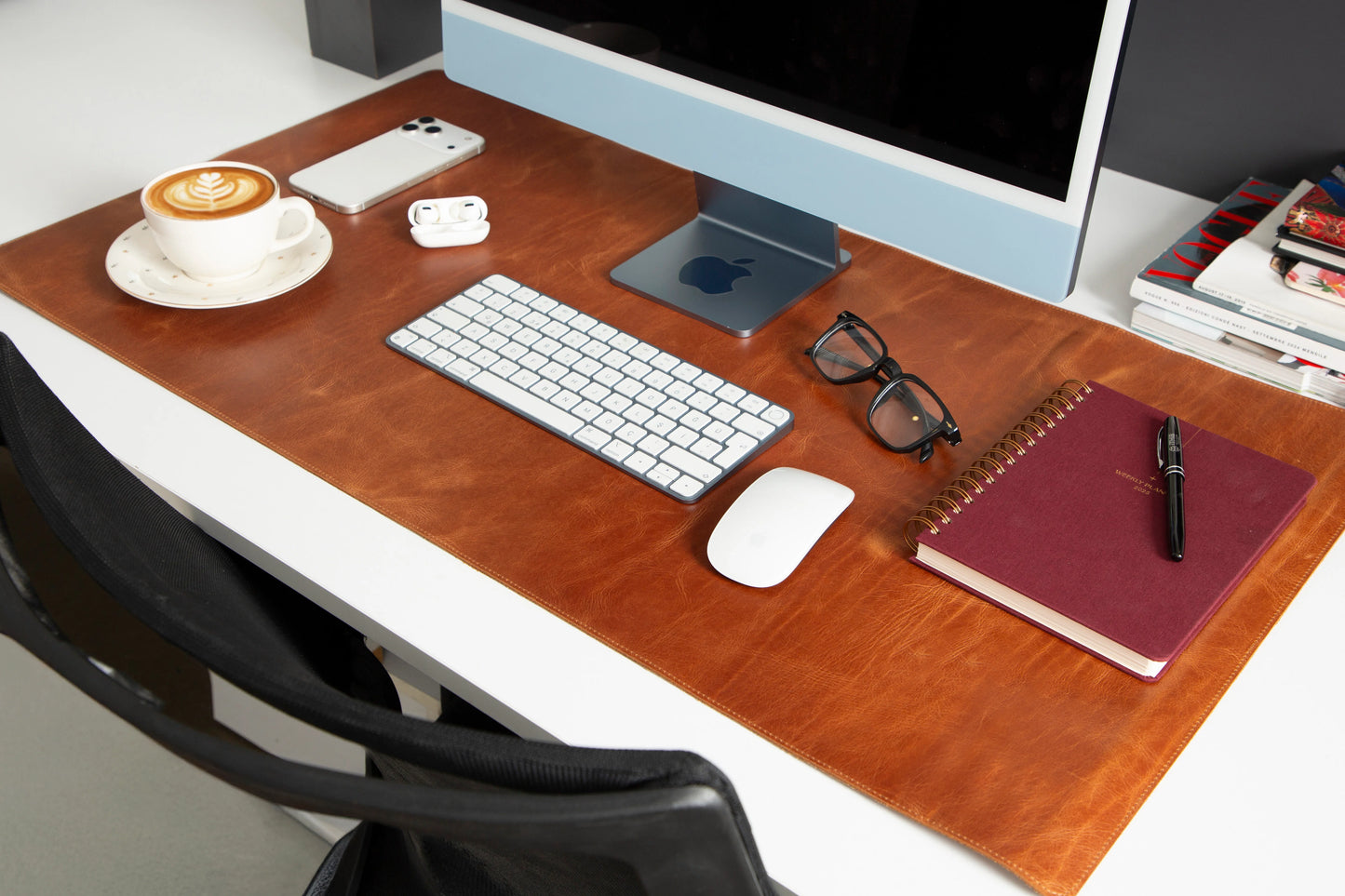 Lined Leather Desk Mat Large Size