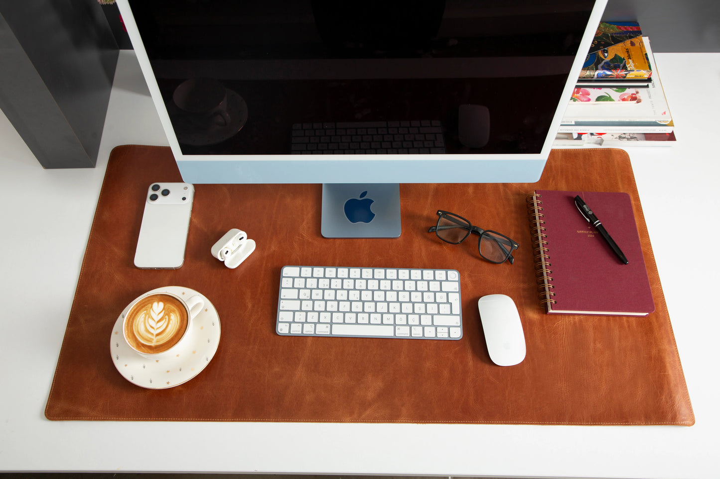 Lined Leather Desk Mat Large Size