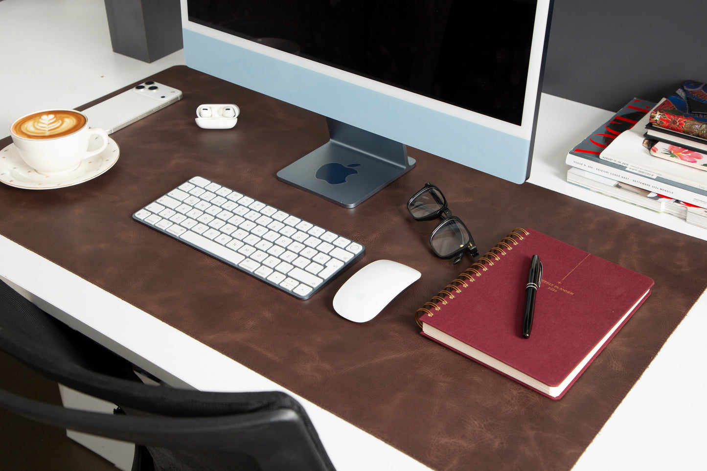 Lined Leather Desk Mat Large Size