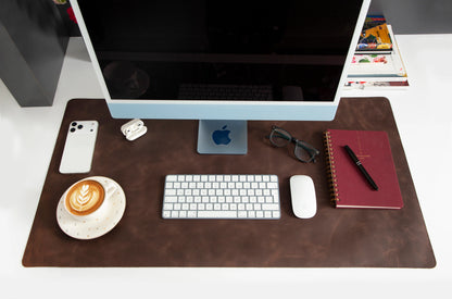 Large Single-Layer Leather Desk Mat – 91 × 48 cm