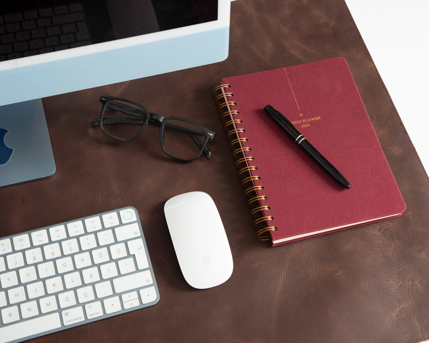 Lined Leather Desk Mat Large Size