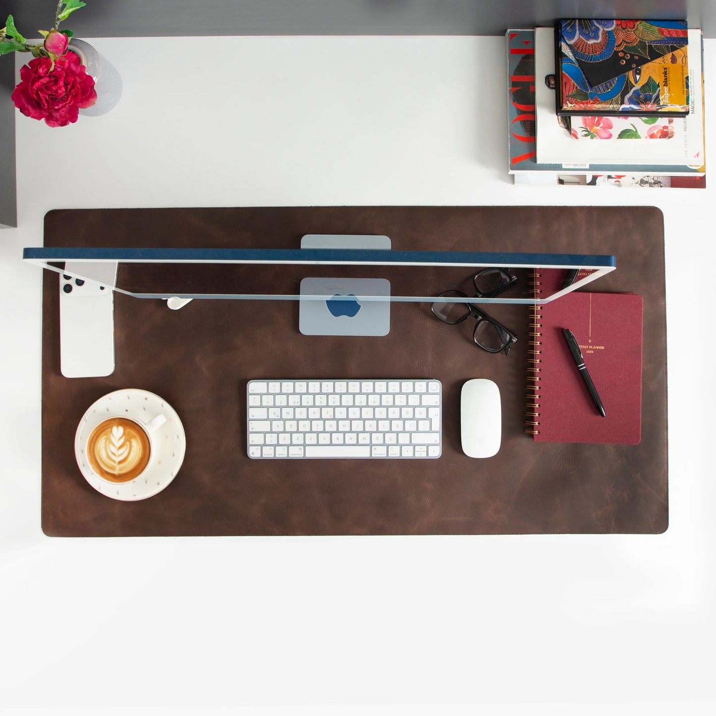 Lined Leather Desk Mat Large Size