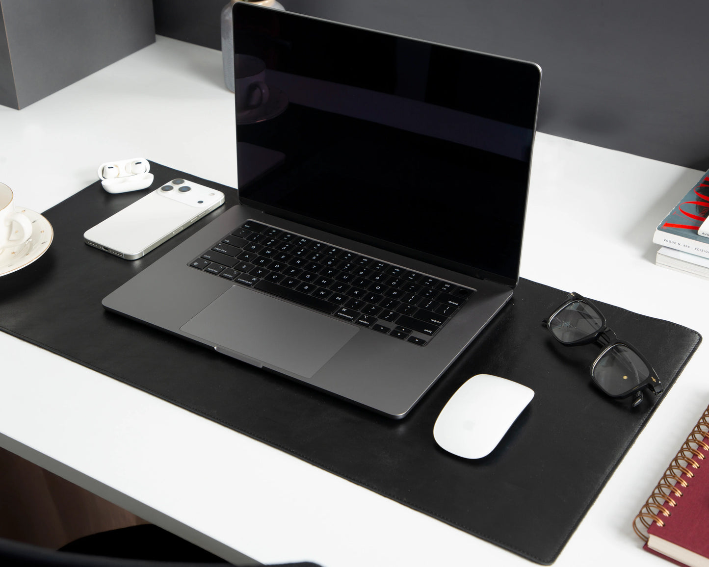 Lined Leather Desk Mat Small Size