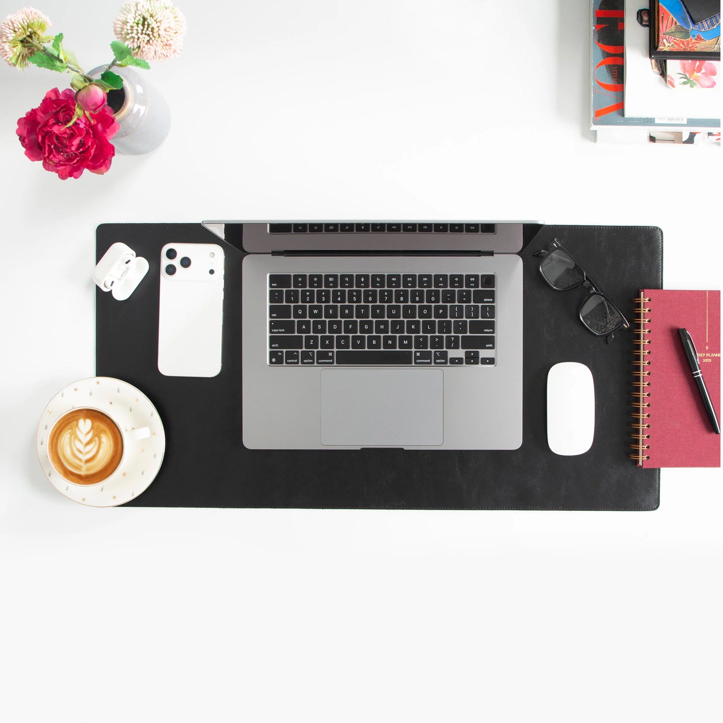 Lined Leather Desk Mat Small Size