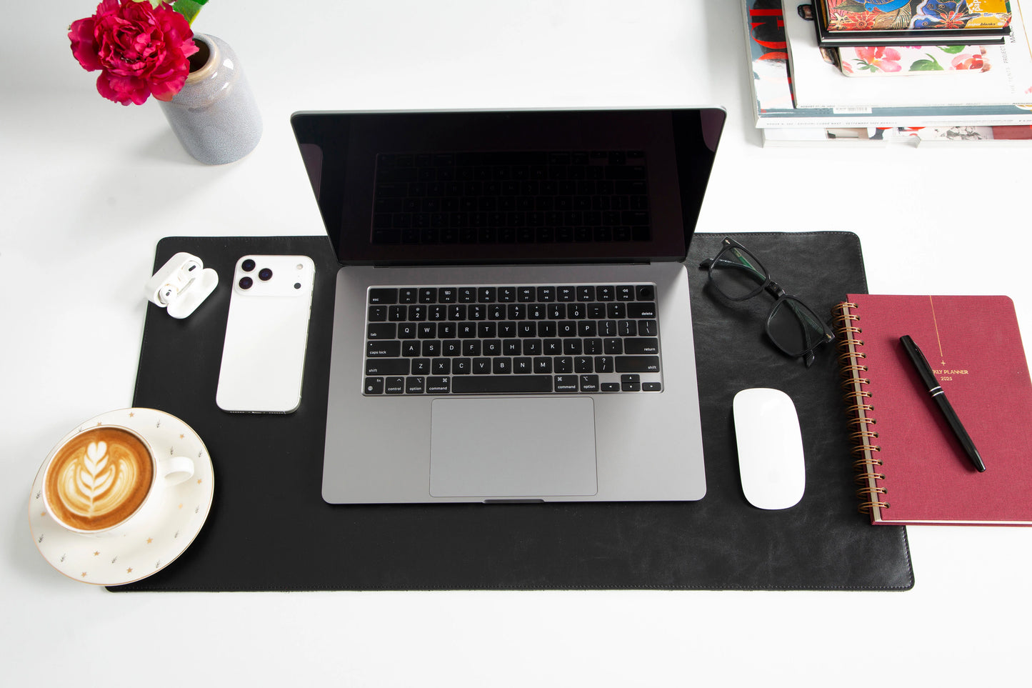 Lined Leather Desk Mat Small Size
