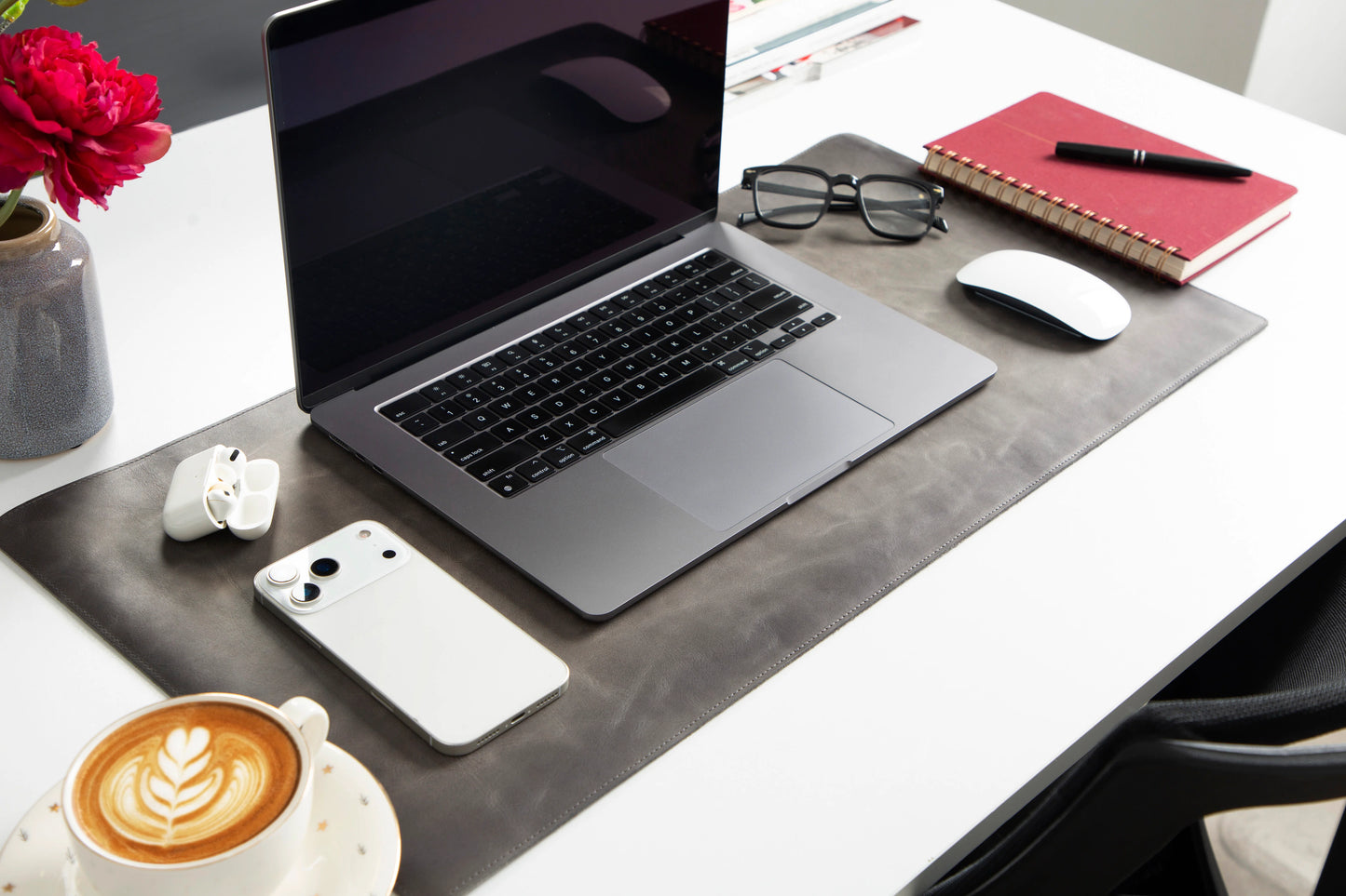 Lined Leather Desk Mat Small Size