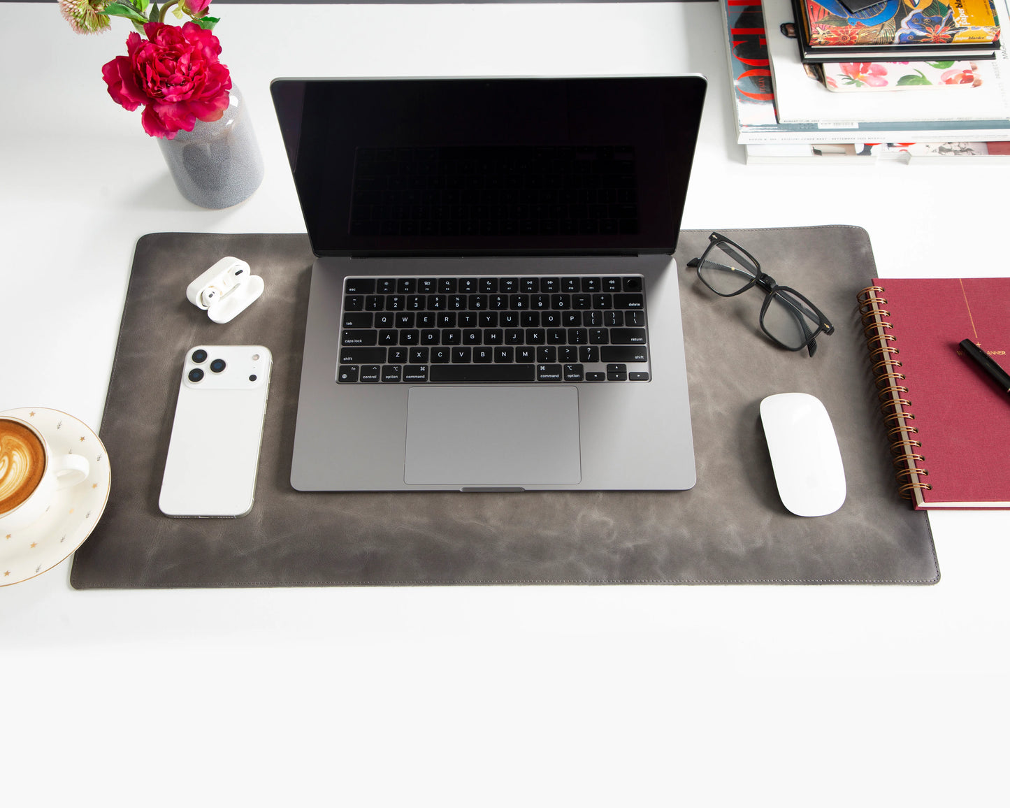 Lined Leather Desk Mat Small Size