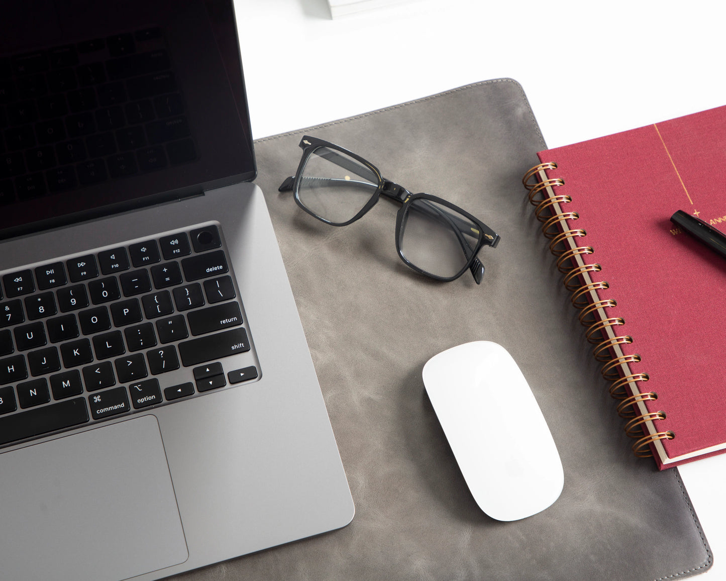Lined Leather Desk Mat Small Size