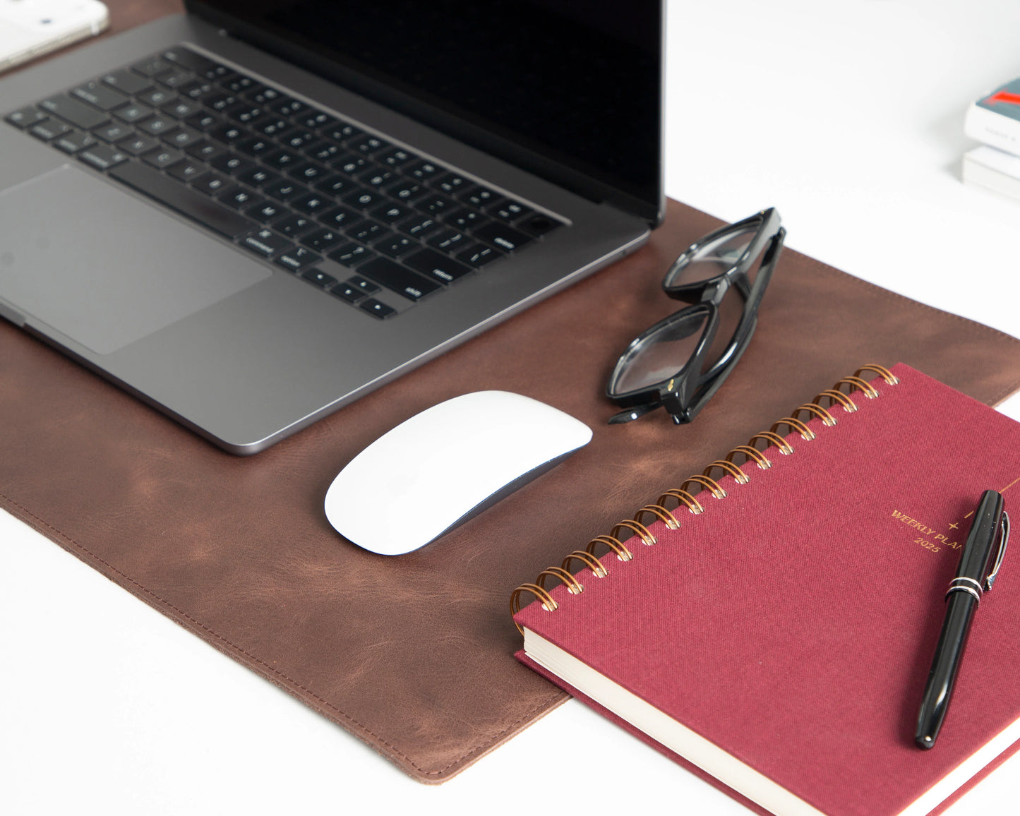 Lined Leather Desk Mat Small Size