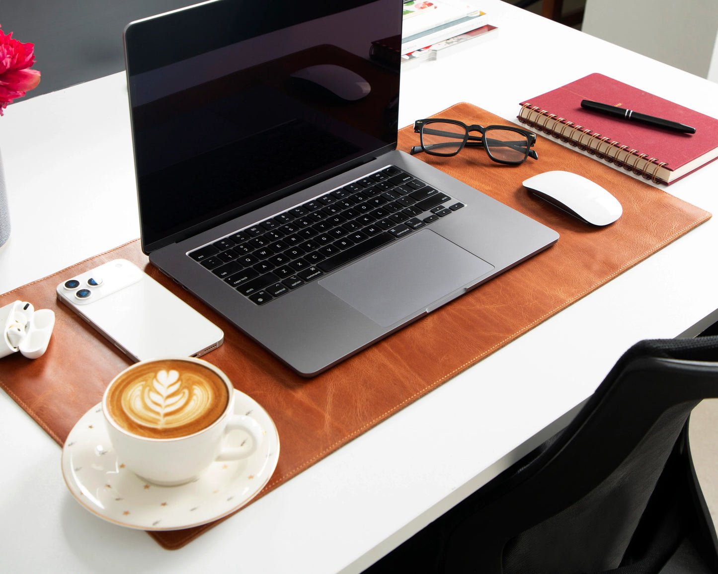 Lined Leather Desk Mat Small Size