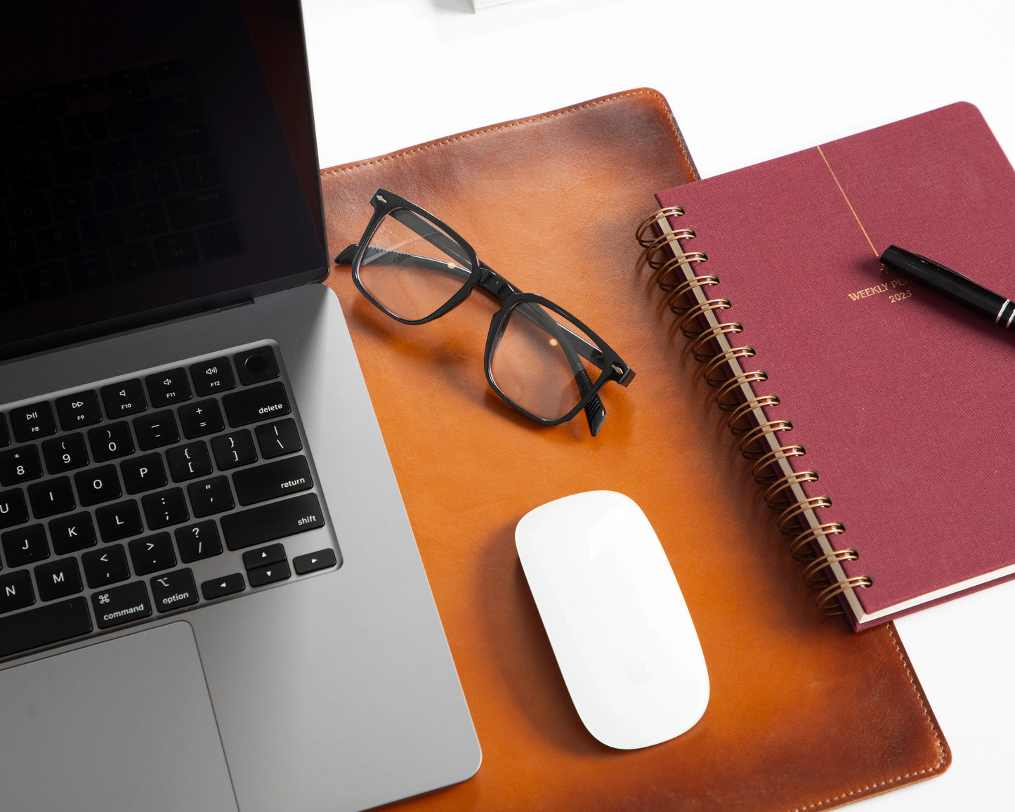 Lined Leather Desk Mat Small Size
