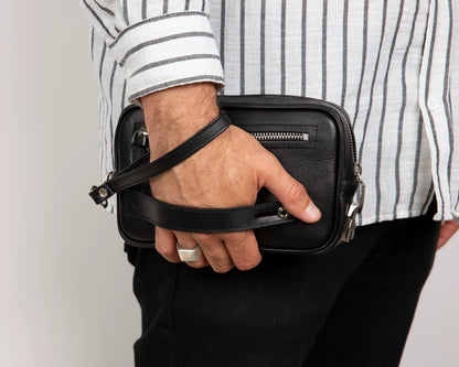 Forge Leather Locking Wristlet Clutch