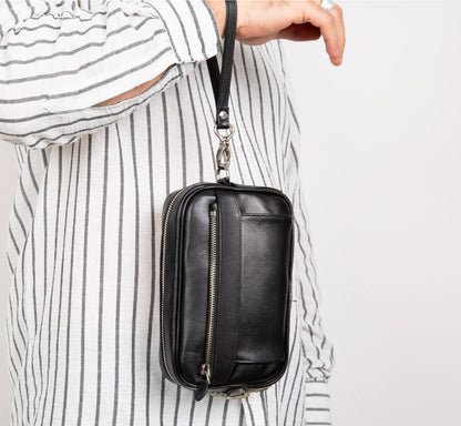 Forge Leather Locking Wristlet Clutch