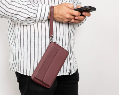 Aristo Leather Phone Wallet with Wrist Strap