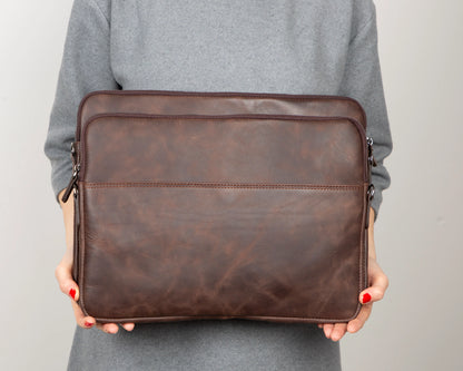 AWE Genuine Leather Sleeves Brown