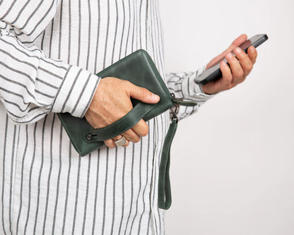 Aristo Leather Phone Wallet with Wrist Strap