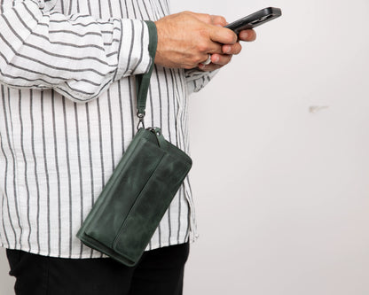 Aristo Leather Phone Wallet with Wrist Strap