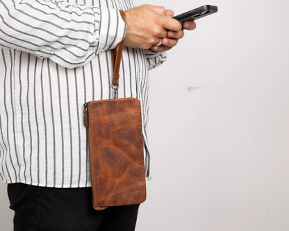 Prestige Leather Wristlet Clutch