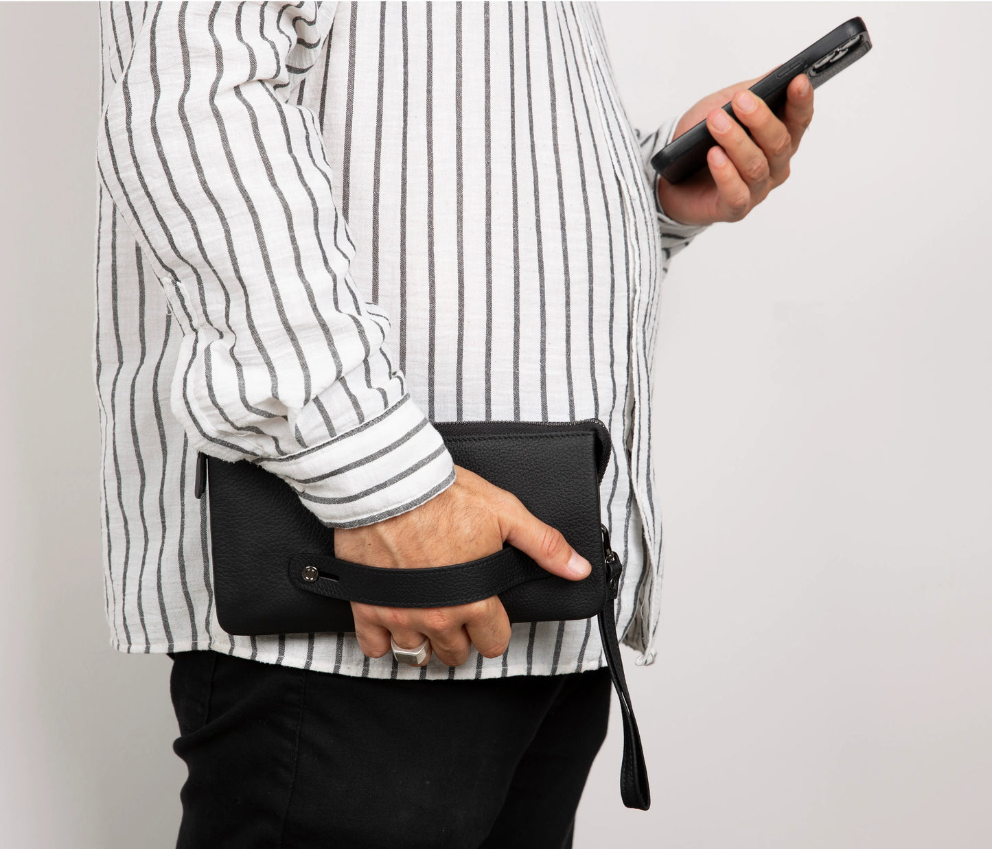 Majeste Leather Clutch Bag