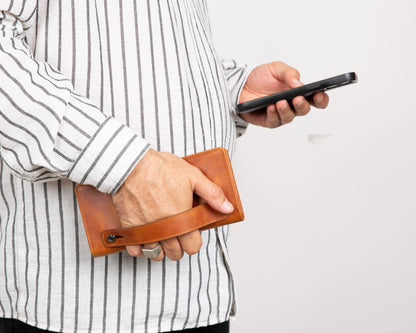 Aura Leather Phone Wallet with Handle