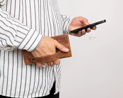 Aura Leather Phone Wallet with Handle