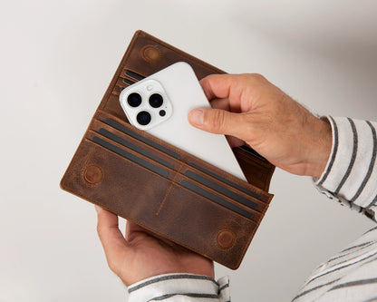 Aura Leather Phone Wallet with Handle