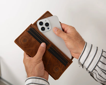 Aura Leather Phone Wallet with Handle