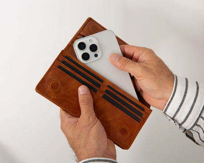 Aura Leather Phone Wallet with Handle