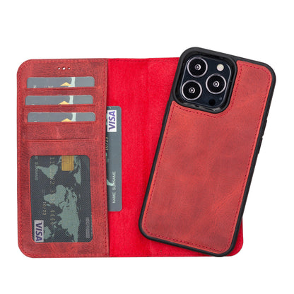 Liluri iPhone 13 Pro Detachable Leather Wallet Case