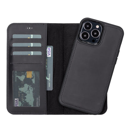 Liluri iPhone 13 Pro Detachable Leather Wallet Case