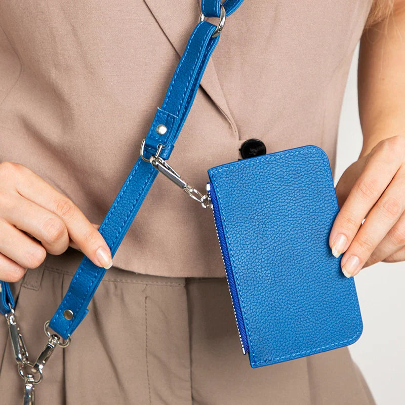 FlexGo PU Leather Phone Strap & Wallet Set – Clip-On Flex